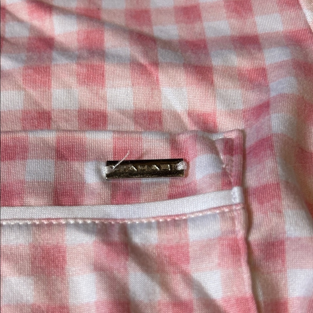 Tahari Pink Gingham Pajama Set size L - Picture 3 of 8